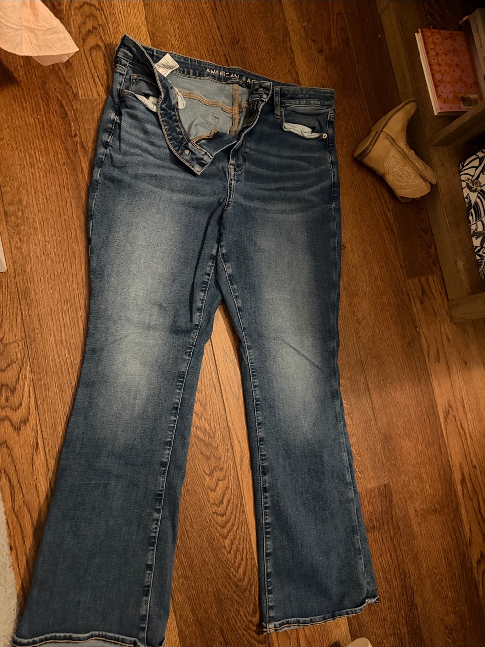 American Eagle High Rise Skinny Kick Jeans Boot Cut Next Level Stretch 18